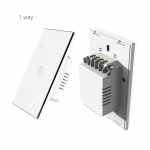 WiFi puutepaneeli l&uuml;liti kodu nutika l&uuml;liti paneel LED indikaatortuli karastatud klaasist paneeli valgus 1 Way valge