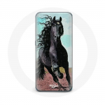 &Uuml;mbris Samsung Galaxy A8 2016 Black Friesian Horse jaoks