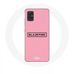 Coque pour Samsung Galaxy A71 Blackpink Groupe de K-pop Logo Fond Rose