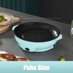 220 V multifunktsionaalne elektriline pann, mittekleepuv grill, k&uuml;psetuspann, pliit, grill, grill, k&ouml;&ouml;git&ouml;&ouml;riist UK sinine