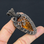 Natural Baltic Amber Gemstone Handmade Copper Wire Wrap Pendant 2.76 f9g06