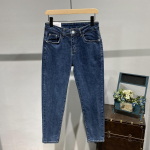 Uued meeste Slim Fit Stretch teksad vabaaja mood teksap&uuml;ksid High Street meeste teksad T&ouml;&ouml; hip hop p&uuml;ksid 28 tumesinine v&auml;rv
