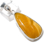 Natural Yellow Aventurine Gemstone 925 Sterling Silver Pendant 2.05 s3f95