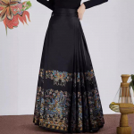 S&uuml;gisene Mingi d&uuml;nastia Hanfu naistele Hiina Mamiani r&uuml;&uuml; Kootud kullast hobuse n&auml;oseelik Moodne Hanbok XL must