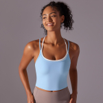 Nessaj Cross Beauty Back Spordirinnahoidja Jooga Fitness Aluspesu Naiste Push Up Jooksupaak M beebi sinine v&auml;rv