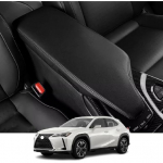 Kakash kohandatud siseaksessuaarid Lexus UX 200 250h 2019 2020 2022 2023 jaoks Nahast keskkonsooli kate, k&auml;etoe padjad, veekindel, kriimustuskindel Black Stitches