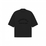 Fear of God Essentials Logo Prindiga &Uuml;mmarguse Kaelusega L&uuml;hikeste Varrukatega T-s&auml;rk Unisex Topid Jett-Must 125SP232006F XL
