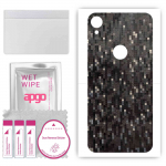 apgo Protective Skin Sticker for the back compatible with Motorola Moto E6, Wrap Film, Foil, Vinyl - Pattern Carbon Black Pixel