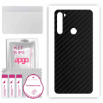apgo Protective Skin Sticker for the back compatible with Xiaomi Redmi Note 8T, Wrap Film, Foil, Vinyl - Pattern Carbon Black
