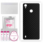 apgo Protective Skin Sticker for the back compatible with ZTE Blade A7 Vita, Wrap Film, Foil, Vinyl - Pattern Carbon Black