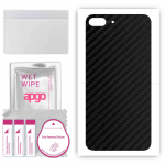 apgo Protective Skin Sticker for the back compatible with Apple iPhone 7 Plus, Wrap Film, Foil, Vinyl - Pattern Carbon Black