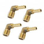 4 pieces 3/8 BSP To 10mm Brass 90 Degree Male Elbow Barb Hose Tail