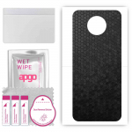 apgo Protective Skin Sticker for the back compatible with Nokia G10, Wrap Film, Foil, Vinyl - Pattern Black Honeycomb
