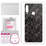 apgo Protective Skin Sticker for the back compatible with Lenovo K10 Note, Wrap Film, Foil, Vinyl - Pattern Carbon Black Pixel