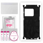 apgo Protective Skin Sticker for the back+sides compatible with OnePlus 10 Pro, Full Wrap Film, Foil, Vinyl - Pattern Black Camo