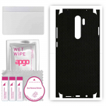 apgo kaitsev nahakleebis tagak&uuml;ljele ja k&uuml;lgedele, mis &uuml;hildub Xiaomi Redmi Note 8 Pro-ga, t&auml;is&uuml;mbriskilega, fooliumiga, vin&uuml;&uuml;liga &ndash; mustrimaatriks