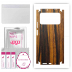 apgo Protective Skin Sticker for the back+sides compatible with Xiaomi Poco M3, Full Wrap Film, Foil, Vinyl - Pattern Tigerwood