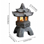 Decor Zeni kaunistused P&auml;ikeseenergial t&ouml;&ouml;tav torn Aed Kuju Palee laternad Hiina p&auml;ikeselamp kivist sisehoovi pagoodi latern set 3