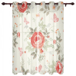 Mustvalge Lill Kiil Liblikas Luksuslik Kodu Kardinad Moodsad Kodu Tarvikud Elutuba Magamistuba Kohandatud Kardinad 135W x 60H(cm)