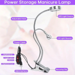 Kahe peaga UV LED k&uuml;&uuml;nelamp Paindlik klambriga laualamp 360 kraadi K&uuml;&uuml;nte kuivatuslamp Mini USB Manik&uuml;&uuml;ri lamp Kuivati UV k&uuml;&uuml;nelaki kuivati