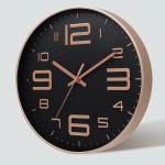 Minimalistlik kolmem&otilde;&otilde;tmeline digitaalne seinakell, mis ei l&auml;bil&ouml;&ouml;gi, vaikne ja tiksuv k&ouml;&ouml;gi-magamistoa seinakell must