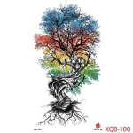 UUS 1 PC 210*114MM Ajutine t&auml;toveering Tribal Tiger Fake Wolf Kompass Loomad T&auml;toveeringud L&otilde;vi Kolju kroon Must kehakunsti t&auml;toveeringud Naiste ja meeste kleebis XQB-100