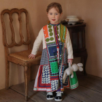 T&uuml;drukute retror&otilde;ivad pikkade varrukatega kleit kevad-s&uuml;gis printsess lastele etnilises stiilis v&auml;rviplokk Mitmev&auml;rvilised geomeetrilise mustriga kleidid 12M