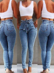 Temperamentne Seksikas Salendav Naiste Denim P&uuml;ksid 2024 Uus Suvi Euroopa ja Ameerika Stiilis teksap&uuml;ksid Streetwear Denim P&uuml;ksid M gray