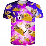 Suvine l&uuml;hikeste varrukatega meeste ja naiste 3D l&otilde;bus kassimustriga l&uuml;hikeste varrukatega T-s&auml;rk loomade prindiga Unisex suvine Urban Fashion top S