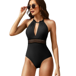 CHARMLEAKS Naiste Tummy Control &uuml;hes t&uuml;kis ujumiskost&uuml;&uuml;mid Ruched ujumiskost&uuml;&uuml;mid Rihmaga Monokini Halter ujumiskost&uuml;&uuml;m M must