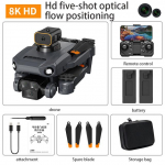 P8 Pro GPS Drone 8K professionaalne HD kaamera RC Dron 5G WIFI FPV harjadeta takistuste v&auml;ltimise UAV s&uuml;sinikkiust kokkupandav neljakopter Black8KBag2B