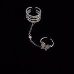 Bohemian Butterfly kristallist ripatsiga ketis&otilde;rmused vintage h&otilde;bedased ketis&otilde;rmused gooti stiilis reguleeritavad ketis&otilde;rmused naistele ja t&uuml;drukutele