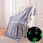 Glow in The Dark Throw tekk, Galaxy Stars mustriga pehme hubane flanellist fliisist tekk poistele, t&uuml;drukutele, All Seasons hall kingituste tekk lastele 152X127CM