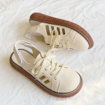 Paksendatud alumine &uuml;mmargune pea &otilde;&otilde;nsad sandaalid Naiste Rooma jalan&otilde;ud Lihtsad vabaaja kingad Retro-kirjanduslikus stiilis konks ja silmus Avamise suvi 35 must