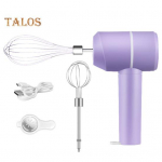 Elektriline munavahustaja k&auml;eshoitav mikser USB-C laaditav juhtmeta vispel koos eemaldatavate visplitega 3 kiirust režiimid K&ouml;&ouml;git&ouml;&ouml;riist k&uuml;psetamiseks Toiduvalmistamiseks lilla