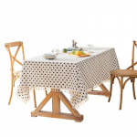 Star Round Dot ristk&uuml;likukujuline laudlina-puuvillasest linasest riidest laudlina tutiga, lauakattepuu &uuml;marlaudlinad v&auml;lik&ouml;&ouml;gi jaoks 100x135cm