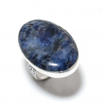 Natural Sodalite Gemstone Handmade 925 Sterling Silver Gift Ring Size 10 c4f03