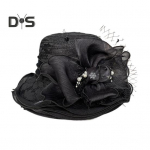 Naiste kalamehem&uuml;ts organza pitsist vibu kunstlik p&auml;rlsulg kaunistus vintage kuninglikus stiilis lame &uuml;laosa UV-vastane p&auml;ikesekaitse ballipidu pidulik kork khaki