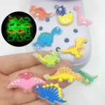 12 tk helendavad dinosauruste kingade amuletid, PVC uudsed kaunistused, kingade aksessuaarid 12pcs