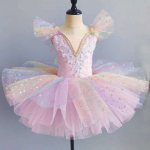 Laste balletikleit seitsmev&auml;rviline t&uuml;drukute litritega printsesskleit balletikleit tutu tantsuriided etendus Tutu seelikud 120cm