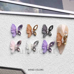 10 tk/komplekt Prantsuse liblikas teemant k&uuml;&uuml;nekunst DIY kivist kaunistused v&auml;rvilised s&auml;delevad DIY k&uuml;&uuml;nekunstid metallist Mix Color