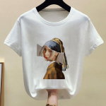 Mona Lisa n&auml;rimiskummi n&auml;rimiskummi T-s&auml;rk naiste suvine l&uuml;hikeste varrukatega tr&uuml;kitud T-s&auml;rk Fun S valge