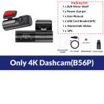 Dash Cam 4K kaamera s&otilde;idusalvesti 1080P tagumine kaamera toetab GPS-i WIFI 24h parkimist &ouml;&ouml;n&auml;gemise j&auml;lgimise musta kasti No TF Card