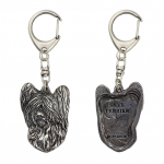 Silky Terrier - Silver-plated key ring with dog, handbag decoration, backpack pendant by Art-Dog brand