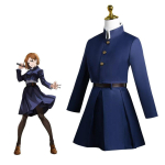 Anime Jujutsu Kaisen Kugisaki Nobara Cosplay Halloweeni Kost&uuml;&uuml;m Kleit Mantel Naiste &Uuml;htne V&ouml;&ouml;kotiga Komplekt XXXL black