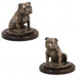 Staffordshire Bull Terrier, Staffy - dog figurine, statue on white marble, trophy for Art-Dog dog show exhibition