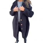 Naiste villane jope Alla keeratav krae &uuml;hev&auml;rviline n&ouml;&ouml;biga suletav mantel lahtine termiline L khaki