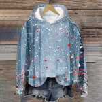 Naiste mood vabaaja pikkade varrukatega j&otilde;ulutr&uuml;kiga kapuutsiga kampsun L must