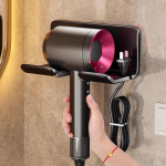 Universaalne F&ouml;&ouml;nihoidja, F&ouml;&ouml;ni Riidepuu Seinale Paigaldatav F&ouml;&ouml;ni Konks Pistiku ja Juhtme Organiseerijaga Isekleepuv Kapile Vannituppa (black) simple hair dryer holder