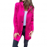 Naiste villane kapuutsiga &uuml;hev&auml;rviline &uuml;he n&ouml;&ouml;biga mantel, keskmise pikkusega, termiline, pikkade varrukatega XXXL roosa punane v&auml;rv